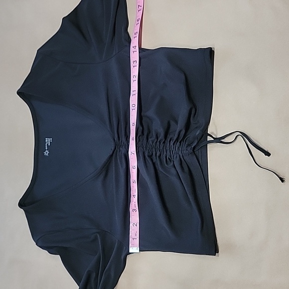 Offline by Aerie Size L Black Ruched /Drawstring Front Long Sleeve Crop Top - Picture 6 of 11